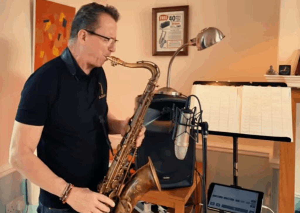 Lynden Blades fantastic saxophone teacher friend of Bobbys backing tracks